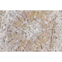 DKD Home Decor Cuadro Shabby Verde Beige 4.5 x 102 x 102 cm Lienzo Mdf Flores 2 Unidades