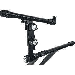 Quiklok Ql642 Soporte de Teclado Doble Perfil en X de Acero 2 Niveles Regulable, Carga Máxima 120 kg, Negro