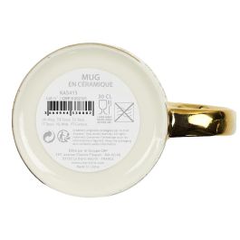 Home Deco Factory Mug 300 Ml Gold Lounge Decoración Cerámica