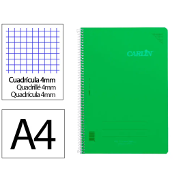 Carlin Cuaderno Espiral A4 Tapa Plástico 80 Hojas 90gr Cuadro 4mm Con Margen Verde Precio: 5.082. SKU: B1D3JX2CHE