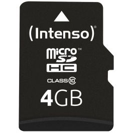 Intenso 3413450 Tarjeta de Memoria MicroSDHC 4GB Clase 10 25MB/s con Adaptador SD Resistente al Agua y Golpes