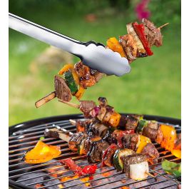 Algon Bbq Pinza Barbacoa Ss Silver+Rubber 41x4x2cm