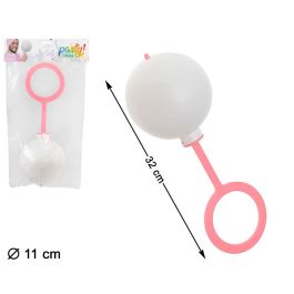 Sonajero Gigante Blanco Con Mango Rosa 40x15 cm - Ideal para Disfraces de Bebé y Bromas Precio: 3.50000002. SKU: B1GBHVMANL