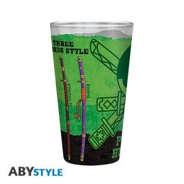 Abystyle Vaso Grande One Piece Roronoa Zoro 400ml x2 Unidades de Cristal Oficial para Colección