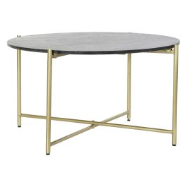 DKD Home Decor Mesa Centro Glam 81 x 44 x 81 cm Mármol Hierro Negro Dorado