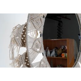 DKD Home Decor Espejo Boho Blanco 2 x 75 x 75 cm