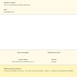 Edm Pestillo izquierdo hierro cromado 6cm