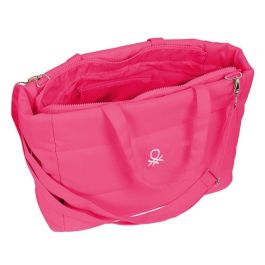 Benetton Bolso con Bolsillo para Portátil 14,1" Raspberry Rosa Fucsia 54x31x17