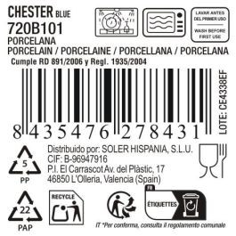 Bandeja Oval Chester Blue 20x11 cm - Inde (18 Unidades) Bandeja Oval Chester Blue 20x11 cm - Inde (18 Unidades)