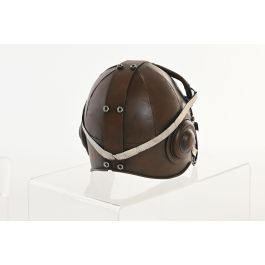 DKD Home Decor Decoración Vintage de Metal Marrón Casco Aviador 16.5 x 14.5 x 14 cm