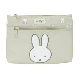 Safta Bolso Escolar Portatodo Grande con 2 Cremalleras Reciclado Repelente Agua Miffy Niebla 160x230x30 mm