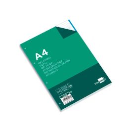 Recambio Liderpapel A4 100 Hojas 100 gr-M2 Cuadro 5 mm 4 Taladros Bandas De 5 Colores 24 unidades