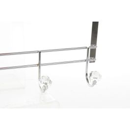 DKD Home Decor Perchero Básicos de Metal Plateado y Transparente, 10 cm Largo x 22 cm Alto x 47 cm Ancho