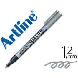 Rotulador Artline Marcador Permanente Tinta Metalica Ek-990 Plata Punta Redonda 1.2 mm 12 unidades