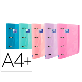 Oxford Europeanbinder Touch Carpeta con Goma Elástica, 4 Anillas 35mm, Tapa Extradura, DIN A4+, Colores Pastel Precio: 14.49999991. SKU: B194XY7WQF