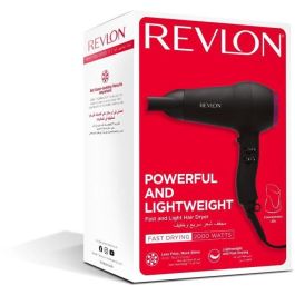 Revlon Secador de Pelo 2000W Iónico Cerámica, Ligero para Secado Rápido, 3 Temperaturas, 2 Velocidades, Aire Frío