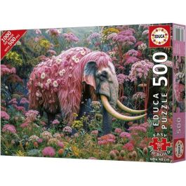 EDUCA EDU1747456955651 Puzzle Elefante Florido 500 piezas, Temática Animal, para niños a partir de 10 años