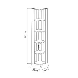 Estantería de Esquina Alexandra House Living Roble Madera MDP 33 x 161 x 33 cm 5 Estantes