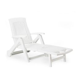 Ipae Progarden Tumbona plegable Zircone con ruedas, blanco, 72x195x101 cm Precio: 106.50000009. SKU: S7904534