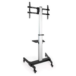 TooQ FS1886M-B Soporte de Suelo con Ruedas Inclinable Ajustable para TV 37-86" / 50kg, VESA 200x200-600x400, Altura 1.2-1.6m