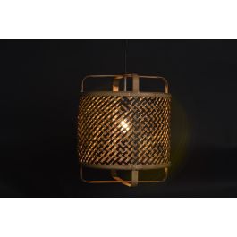 DKD Home Decor Lámpara de Techo Tropical 36 x 48 x 36 cm Marrón Negro Ratán E27