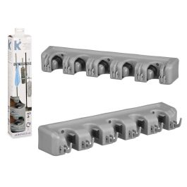 Arte Regal Soporte Organizador de Plástico y Caucho Termoplástico para Artículos de Limpieza, Antracita, 40 x 8.5 x 6 cm (12 Unidades) Precio: 76.4999994. SKU: S3603029