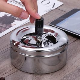 Confortime Cenicero Acero Push 11 cm