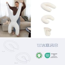 doomoo Twisty Almohada 2 en 1 para embarazo y lactancia - Ultra Comfort - Relleno de microperlas ultrafino, color crema doomoo Twisty Almohada 2 en 1 para embarazo y lactancia - Ultra Comfort - Relleno de microperlas ultrafino, color crema