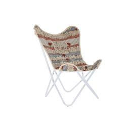 Sillon Boho DKD Home Decor Naranja Blanco 65 x 90 x 74 cm