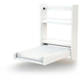 AT4 Cambiador de pared blanco, plegable con 2 estantes de almacenamiento para optimizar el espacio