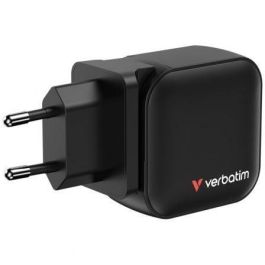 Verbatim 32229 Cargador de Pared Mini GaN 70W Universal para Viaje con Enchufes Múltiples 3 Puertos (2xUSB-C, 1xUSB-A) PD 3.0 QC 3.0
