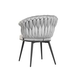 DKD Home Decor Silla Moderna Gris y Negro Poliéster y Metal L 60 x An 66 x Al 84 cm Asiento 48 cm Desmontable DKD Home Decor Silla Moderna Gris y Negro Poliéster y Metal L 60 x An 66 x Al 84 cm Asiento 48 cm Desmontable