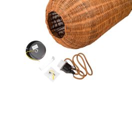 Lámpara Colgante Gusau Ratán Natural SKD-P80052. Estilo Boho Chic, Casquillo E27. Crea Ambiente Cálido, Neutro o Frío.