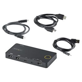 StarTech.com Switch KVM Híbrido USB-A/USB-C de 2 Puertos con HDMI 4K 60Hz para PC y Portátil