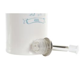 DKD Home Decor Aceitera Vinagrera Set de 2, Dolomite e Inox, 250 ml, Blanco Turquesa, Apta Microondas y Lavavajillas