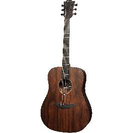LAG Guitarra Acústica Dreadnought Sauvage - Tapa Sólida Brankowood, Fondo y Aros Eucalipto Ahumado, Acabado Satinado