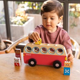 Goula 1 To 5 Bus 1110100757 - Juguete Educativo de Madera para Aprender a Contar del 1 al 5, Autobús con 5 Animales, +18 Meses, Multilingüe