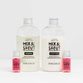 Mix & Shout Rutina Rizado Equilibrante Lote 4 pz Set Peluquería Champú Acondicionador Boosters Cabello Rizado Vegano
