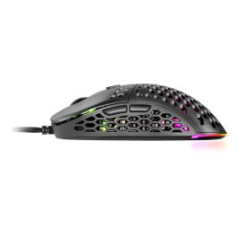 Mars Gaming MM55 Ratón Gaming 55g Ultraligero 12800 DPI Switches Huano Cable Paracord RGB