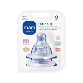 MAM Tetina Flow 0 Extra Lento Silicona para Recién Nacido - Imita Seno Materno, Suave y Flexible para Leche Materna