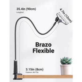 Ugreen 80906 Soporte para teléfono Móvil con Clip Multifunción de 90cm para Escritorio, Negro