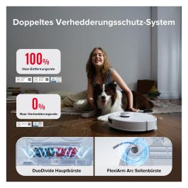 Roborock Qrevo Curv 5A1 Robot Aspirador y Fregador con Estación Base Multifunción Sin Bolsa, Color Negro y Blanco