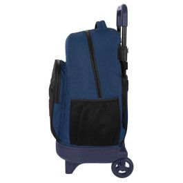 Mochila Escolar con Ruedas BlackFit8 Urban Negro Azul marino (33 x 45 x 22 cm)