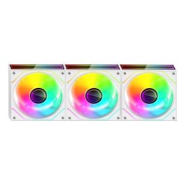 Mars Gaming Kit Ventiladores MF3DPROKIT 120mm ARGB Blanco con Hub y Mando RF para PC