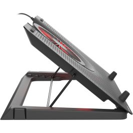 GENESIS Oxid 550 Base Refrigeradora para Portátil 17.3" (43.9 cm) 5 Ventiladores 2800 RPM, Iluminación LED Roja, Negro