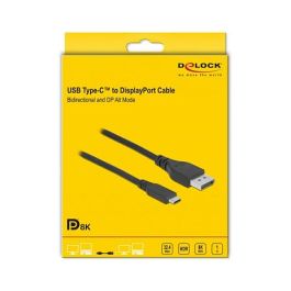 DeLOCK Cable USB-C a DisplayPort 8K Bidireccional 1m | DP Alt Mode | 7680x4320 60Hz | Certificado 8K | 1.4 | USB Tipo C Macho a DP Macho
