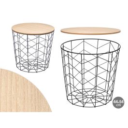 Mesa Auxiliar Acero Tapa Madera Negra 44X54Cm Giftdecor (6 Unidades) Precio: 138.69000035. SKU: B1ER65C7PC