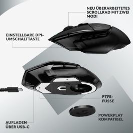 Logitech G G502 X LIGHTSPEED Ratón Gaming Inalámbrico Óptico 25600 DPI Negro con 13 Botones Programables