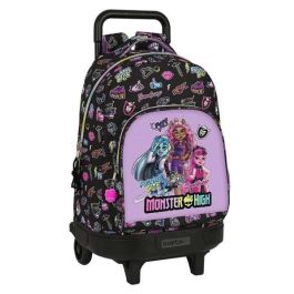 Mochila Escolar con Ruedas Monster High Creep Negro 33 X 45 X 22 cm