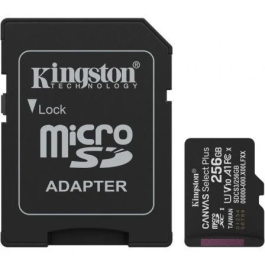 Kingston Tarjeta de Memoria Micro SDXC Canvas Select Plus 256GB con Adaptador Clase 10
